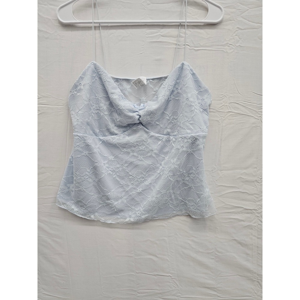 Wild Fable Womens Lace Cami Top Blue Nylon Blend Casual Size XL